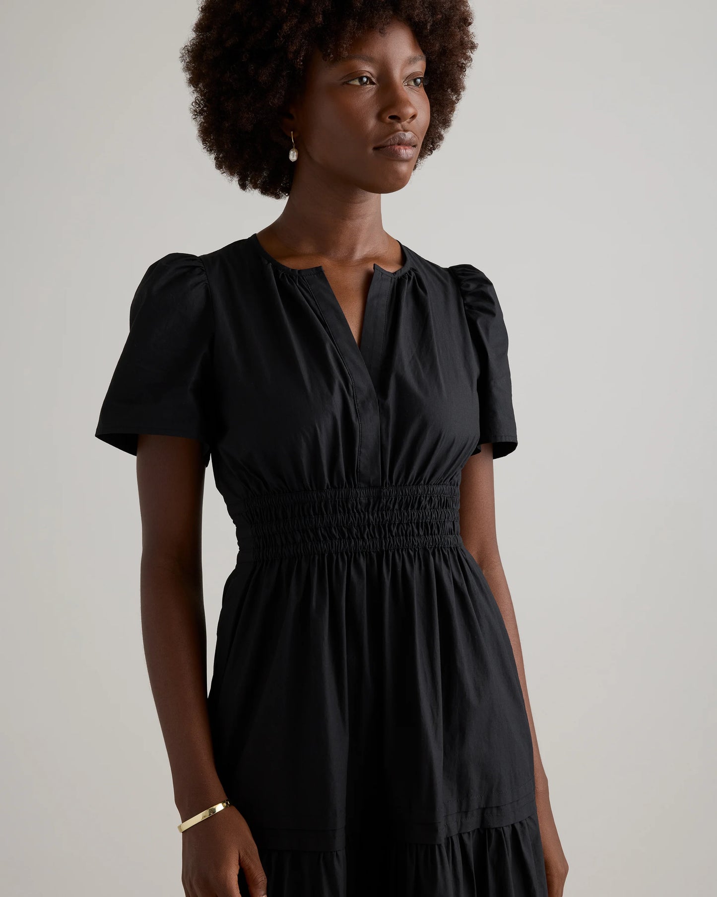 100% Organic Cotton Poplin Tiered Maxi Dress - XS / Riviera Blue Heirloom Floral