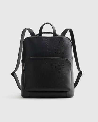 Italian Leather Convertible Backpack - One Size / Black