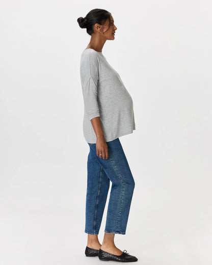 Bamboo Jersey Maternity Long Sleeve Tee (2-pack) - XS / Wine Tasting Red/Nocturnal Green