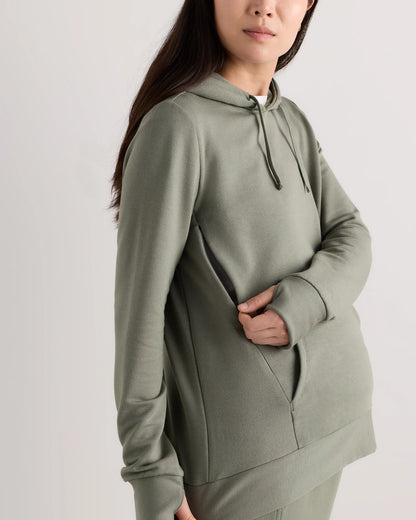 SuperSoft Fleece Maternity & Nursing Hoodie - XS / Off-White