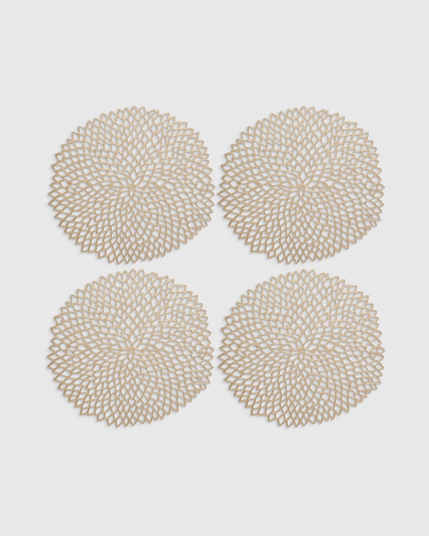 Pressed Dahlia Placemats, Set of 4 by Chilewich - One Size / Brass