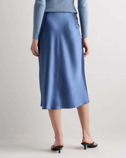 100% Washable Silk Skirt - XS / Champagne
