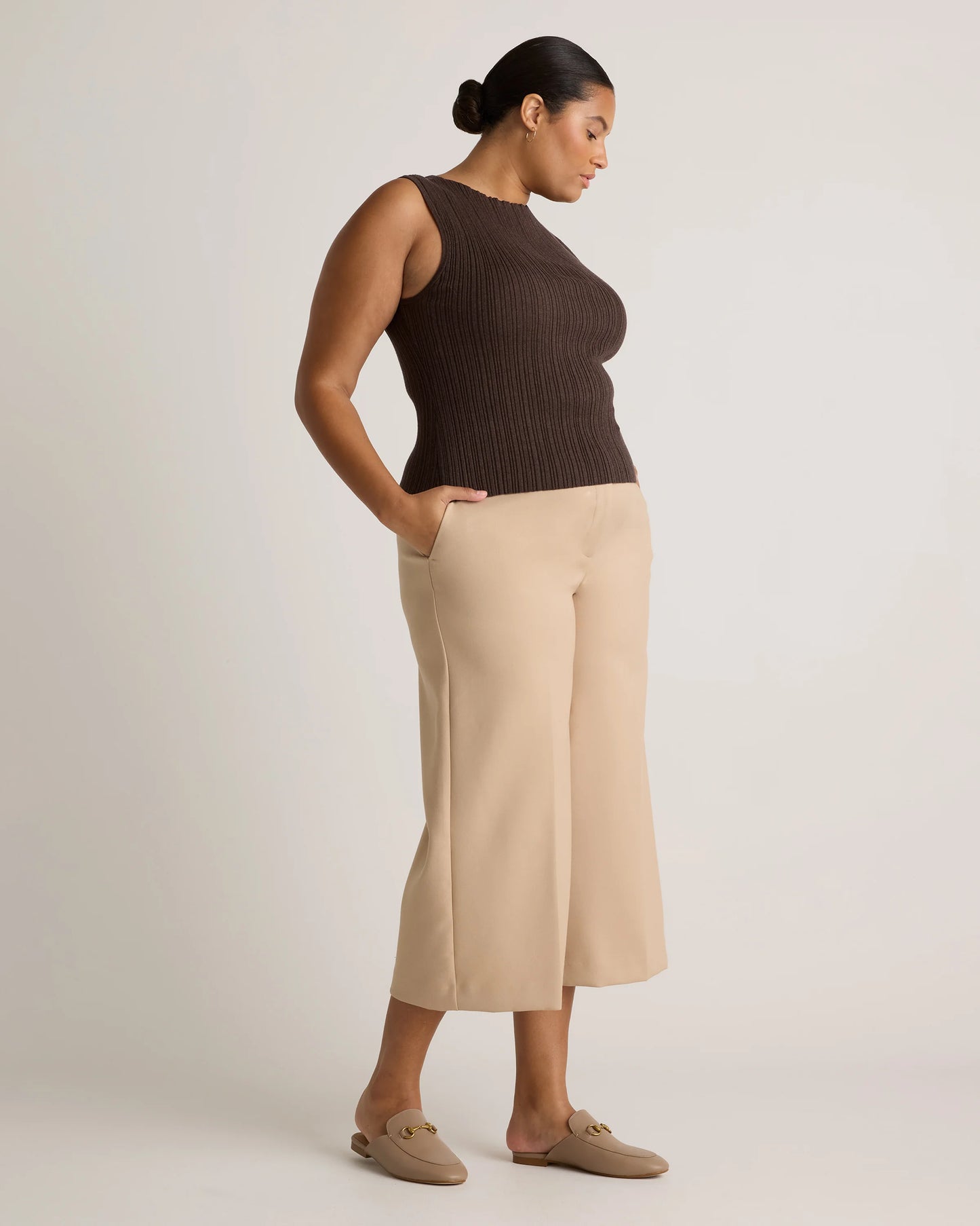 Cotton Cashmere Ribbed Tank - XS / Heather Oatmeal