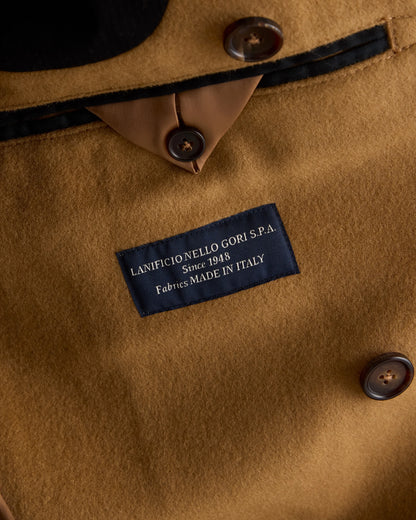 Italian Wool Double-Breasted Officer Topcoat - S / Heather Charcoal