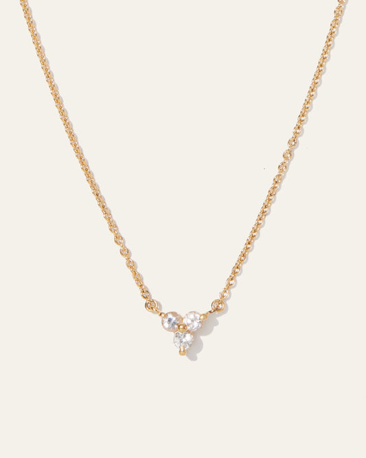 White Sapphire Triad Necklace - One Size / Gold Vermeil