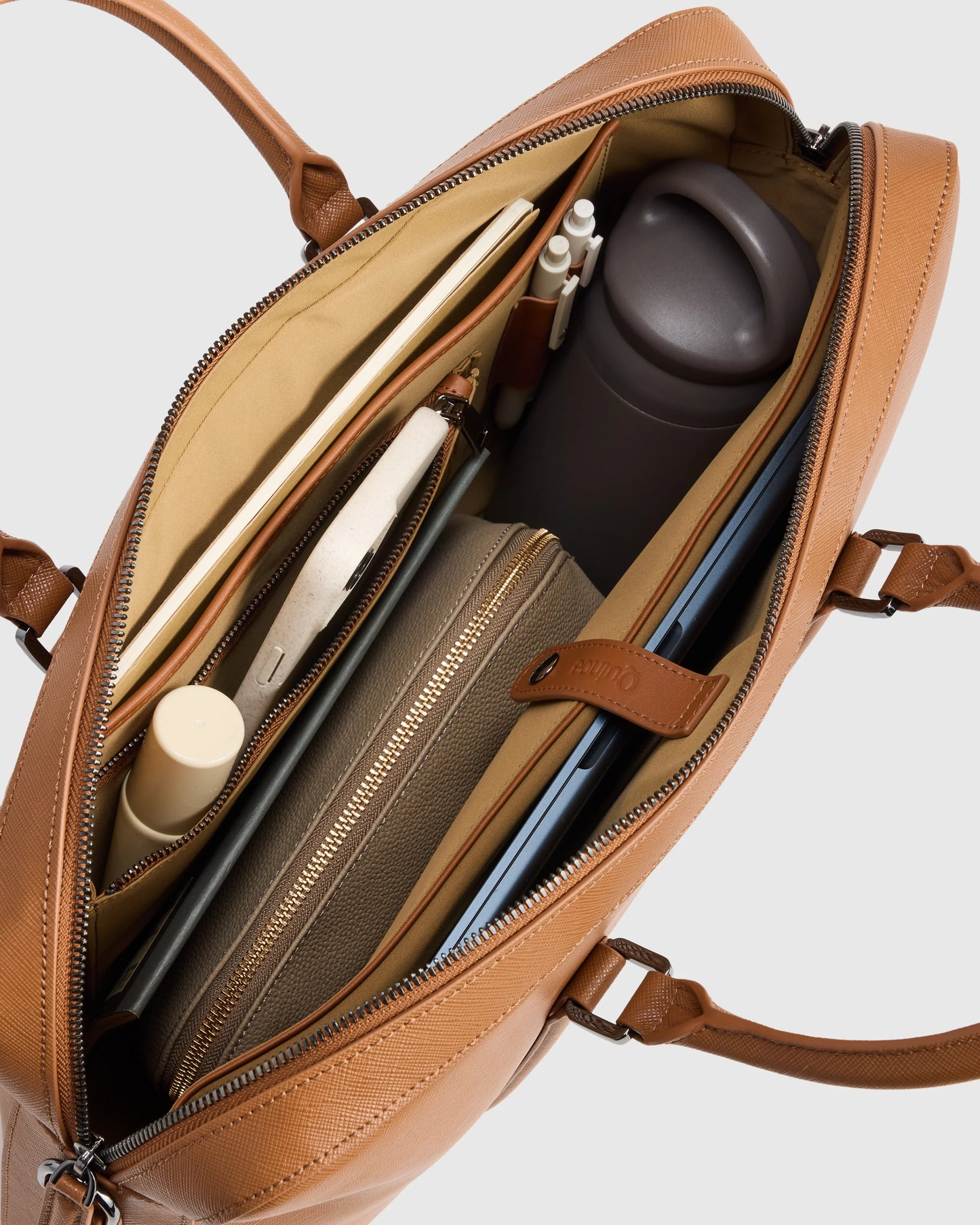 Italian Saffiano Briefcase - One Size / Hickory