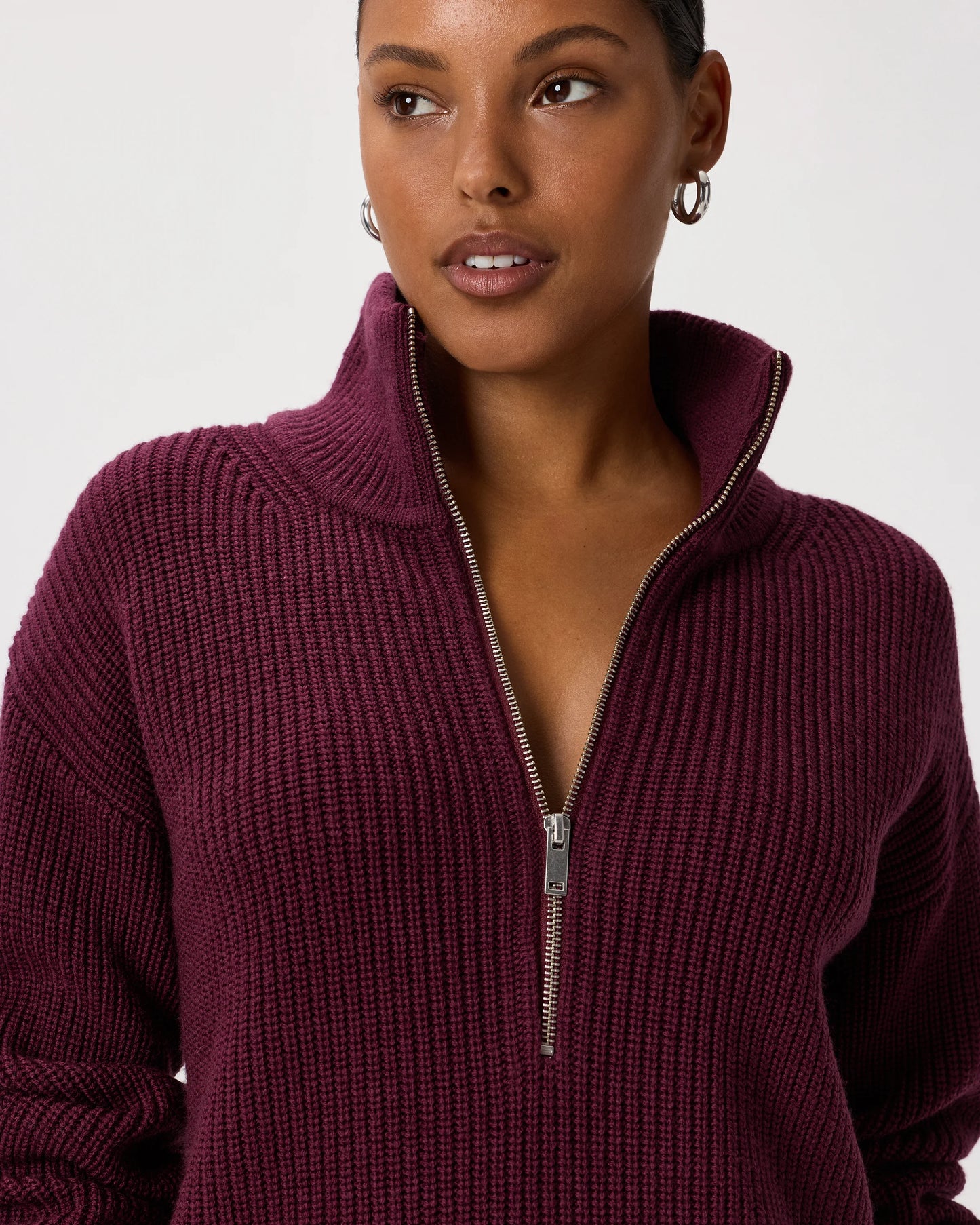 Australian Merino Wool Half Zip Sweater - XS / Heather Grey