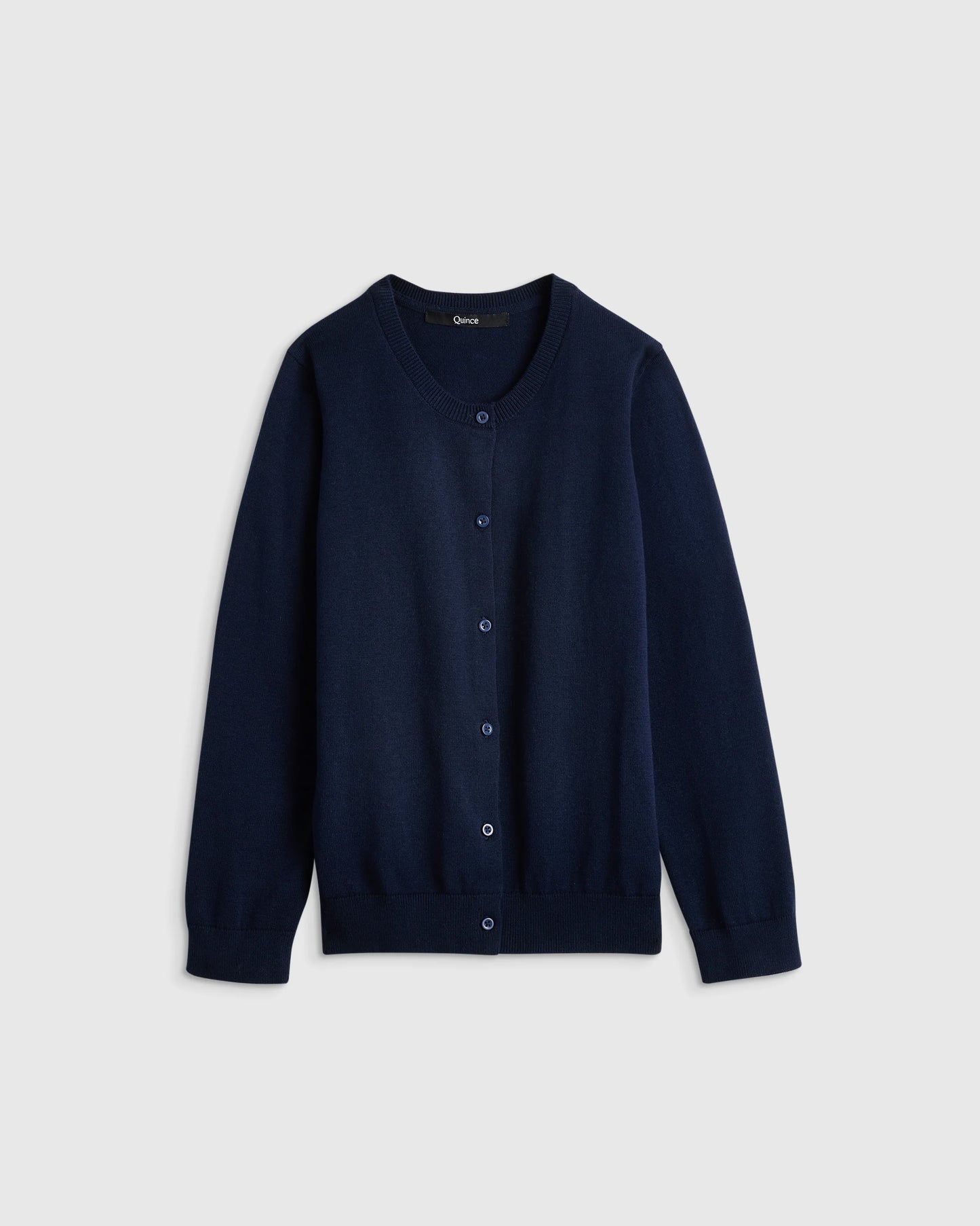 100% Organic Cotton Crewneck Cardigan - 6 / Ivory