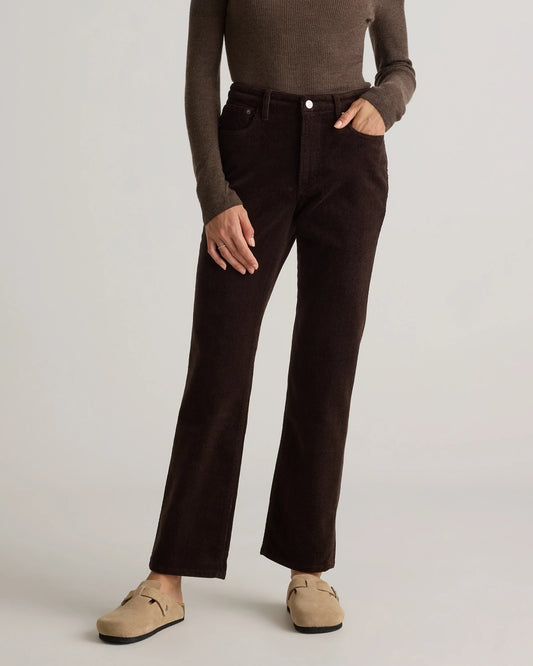 Organic Stretch Corduroy Straight Leg Pants - 0 / Espresso