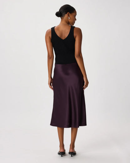 100% Washable Silk Skirt - XS / Champagne