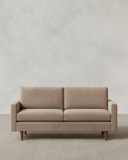 Atlas Midcentury Sofa in Performance Velvet - 6ft / Ivory