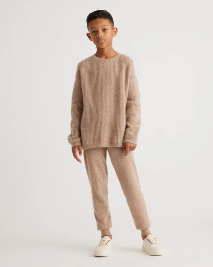 Washable Cashmere Fisherman Tunic Sweater - 6 / Oatmeal