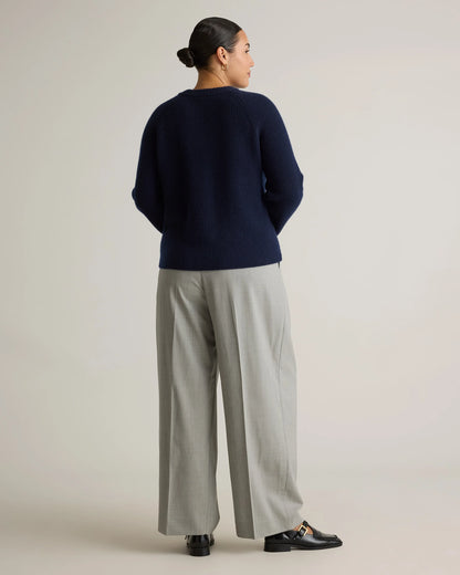 Mongolian Cashmere Fisherman Crewneck Sweater - XS / Teak