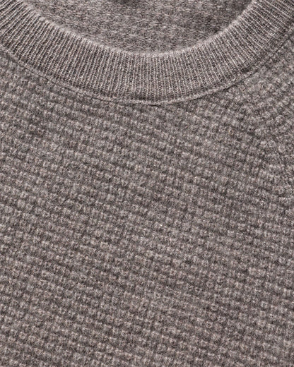 Mongolian Cashmere Waffle Sweatshirt - S / Faded Denim