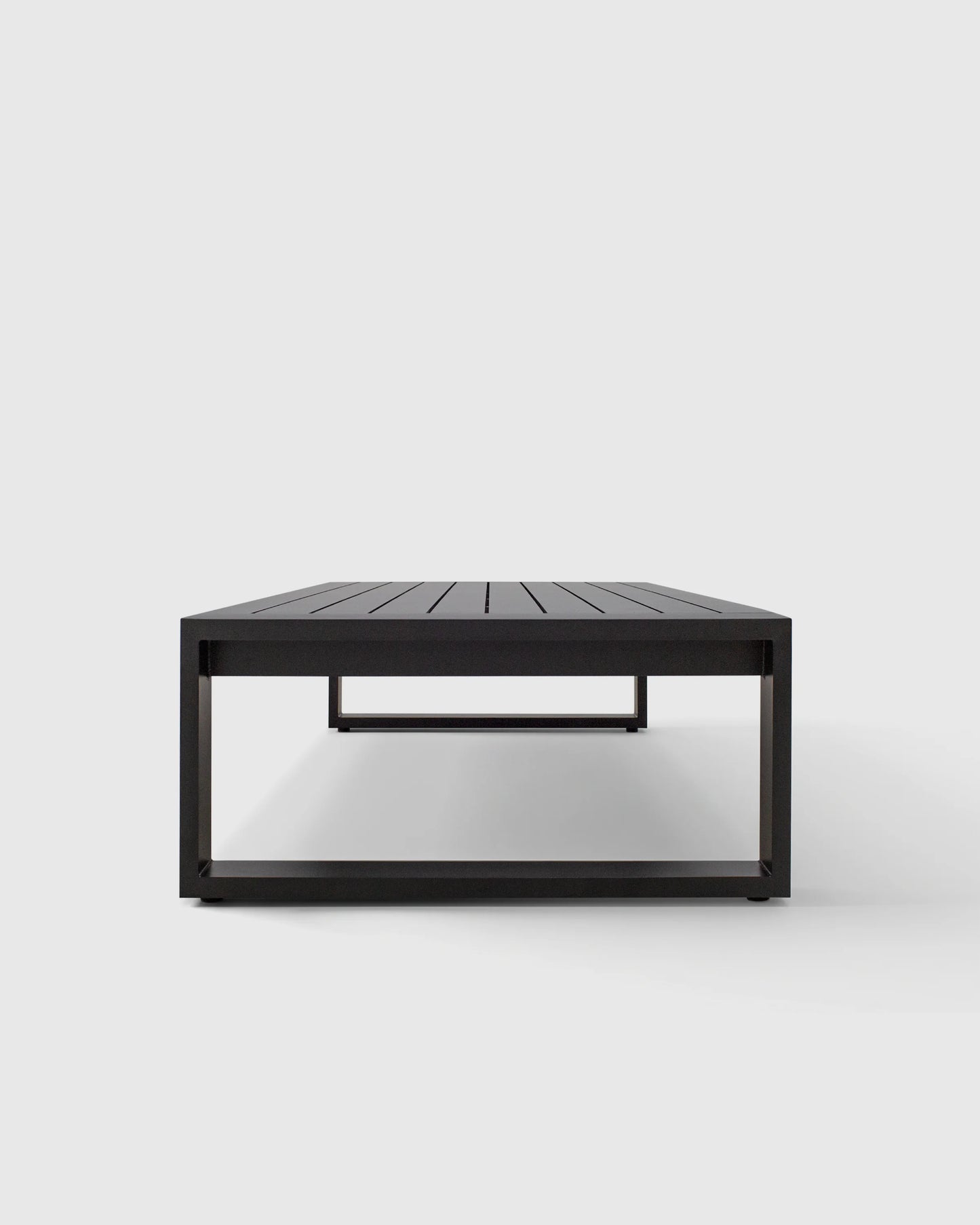 Linear Aluminum Outdoor Coffee Table - One Size / Dark Charcoal