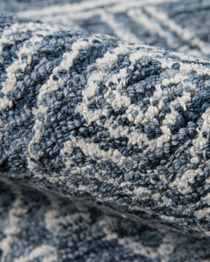 Teagan Hand-Hooked Wool Rug - 2' x 3' / Denim