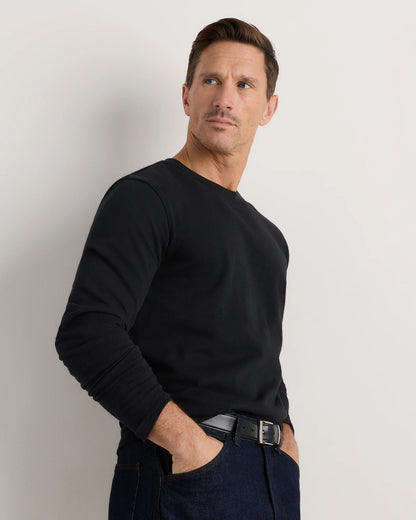 100% Organic Cotton Slub Long Sleeve Tee - S / Classic White