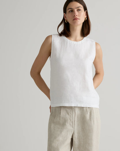 100% European Linen Tank - XS / Black