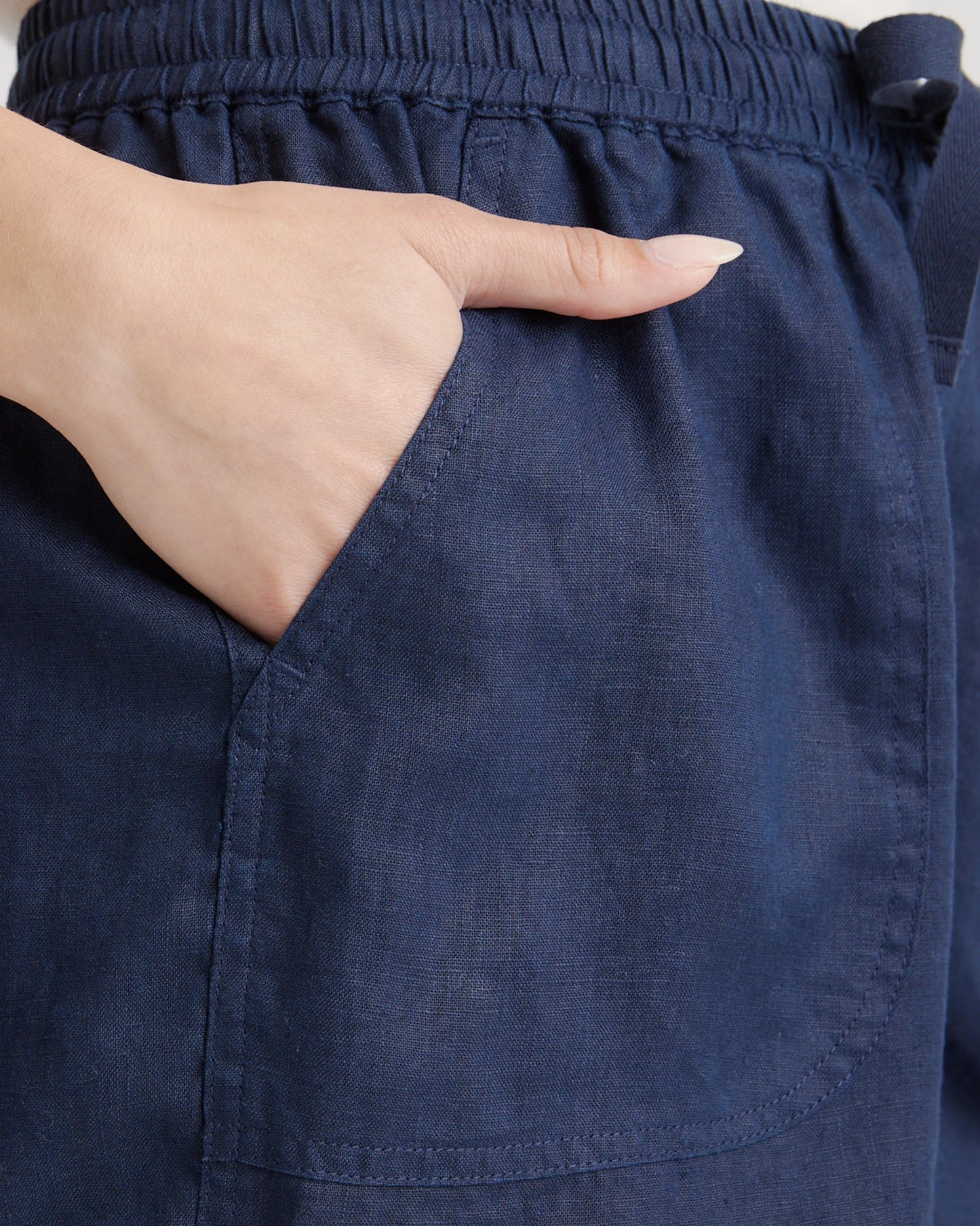 100% European Linen Shorts - XS / Taupe Brown Gingham