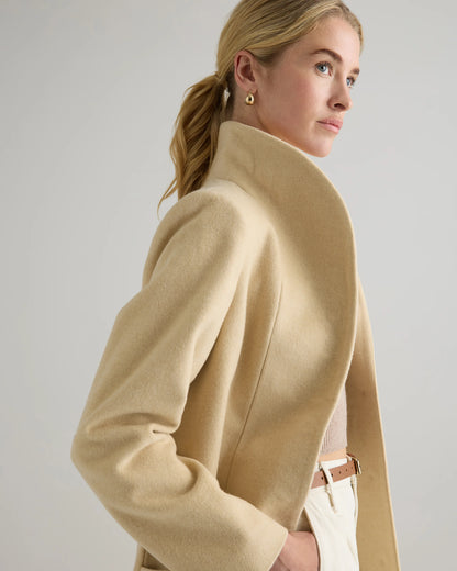 Italian Wool Cocoon Coat - XS / Black