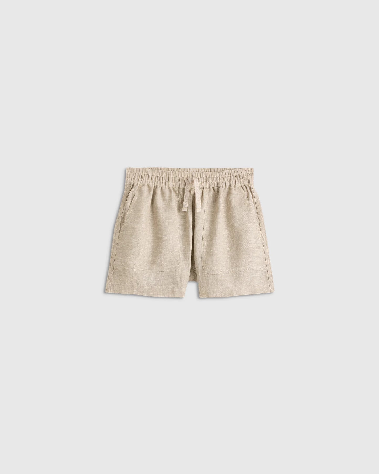 100% European Linen Drawstring Shorts - 6 / Vintage Pink Chambray