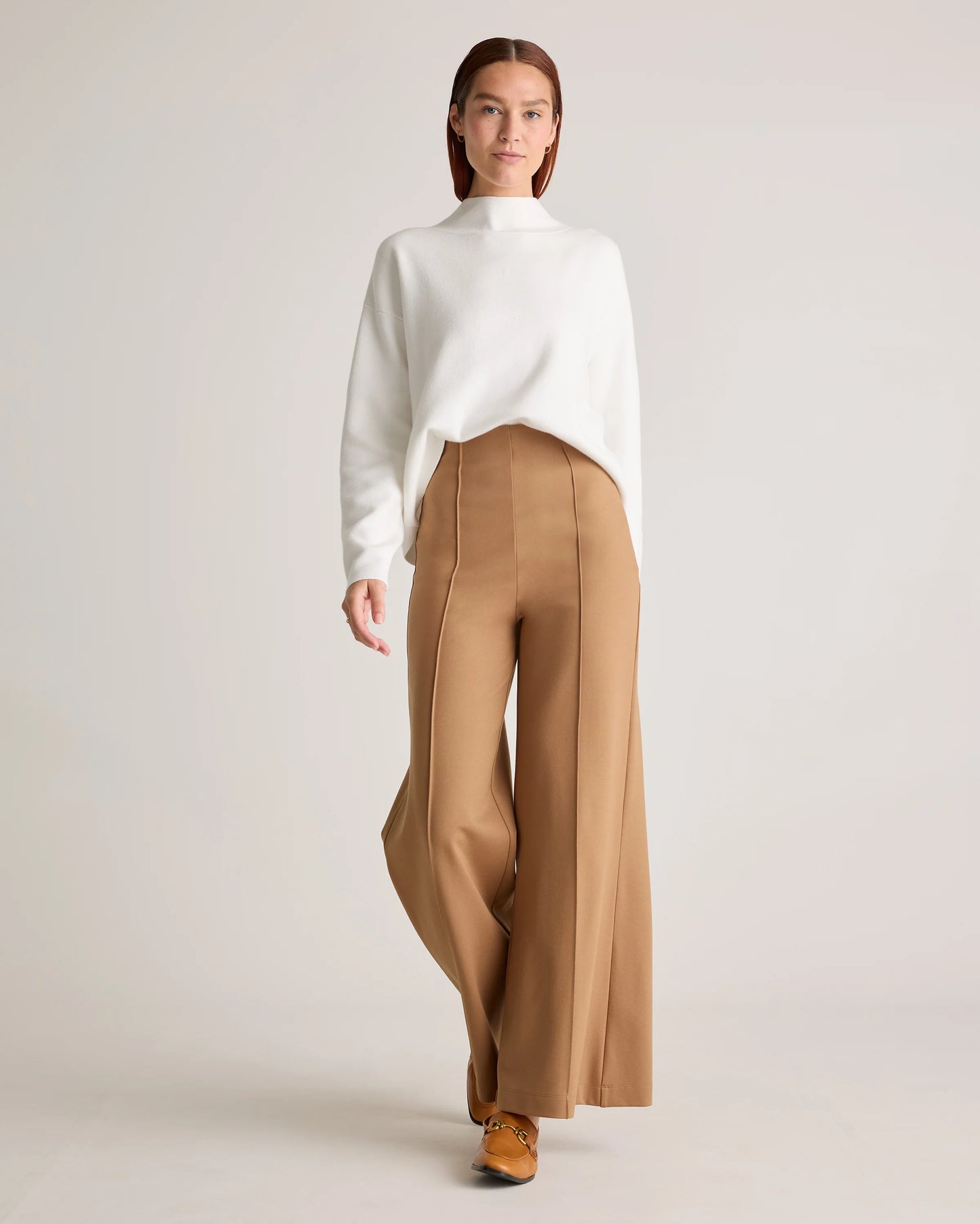 Ultra-Stretch Ponte Super Wide Leg Pants - XS / Black