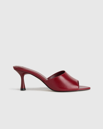 Italian Leather 65mm Stiletto Mule - 5 / Black