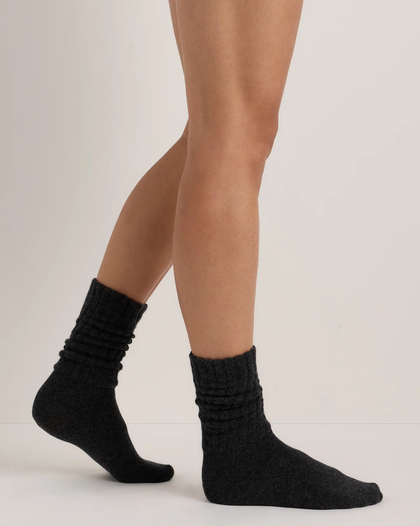 Mongolian Cashmere Slouch Sock - XS/S / Ivory