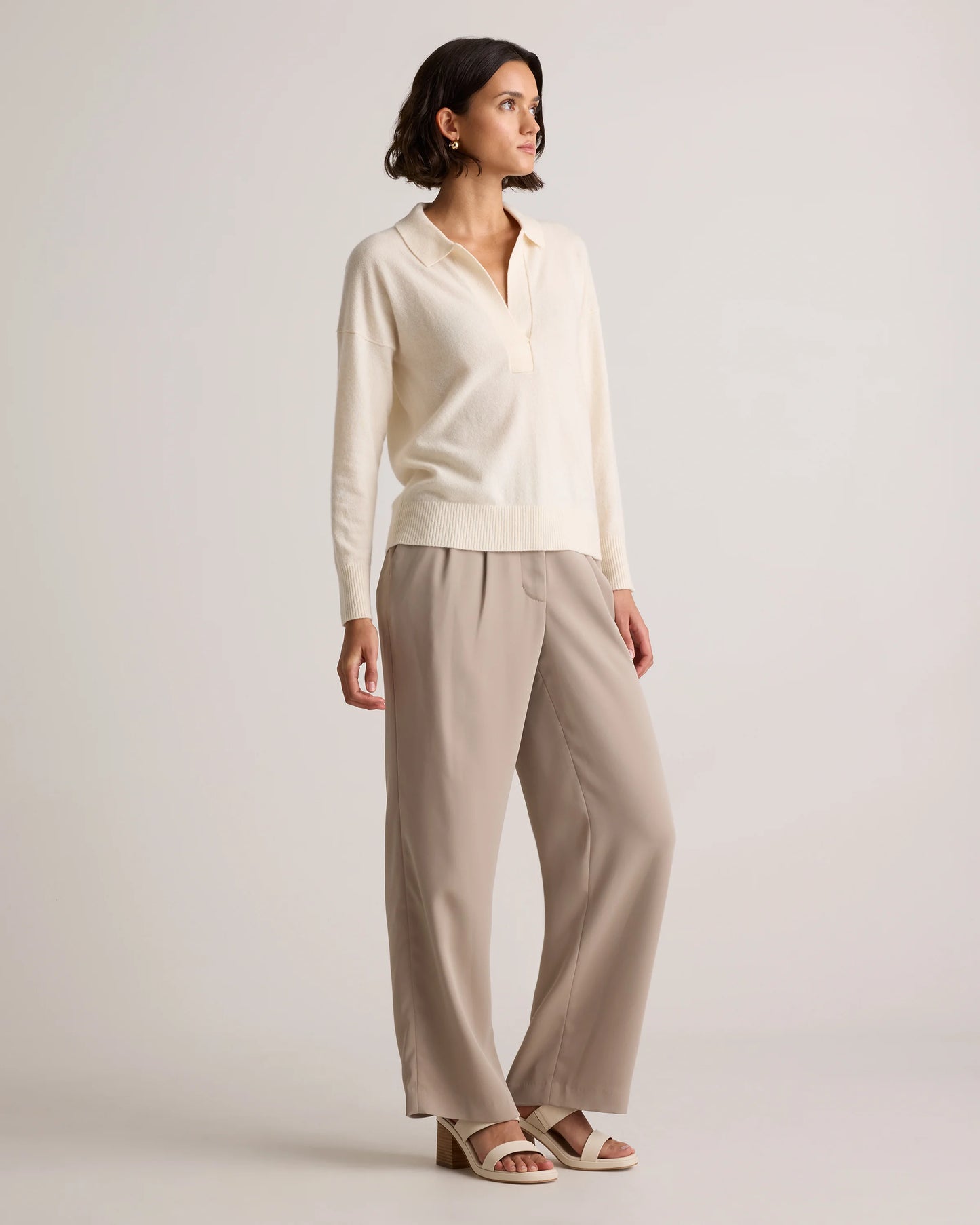 Mongolian Cashmere Polo Sweater - XS / Pale Custard Yellow