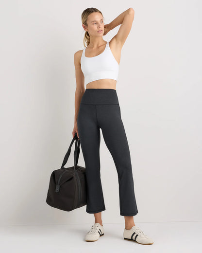 Ultra-Soft Cropped Bootcut Pants - XS / Heather Black