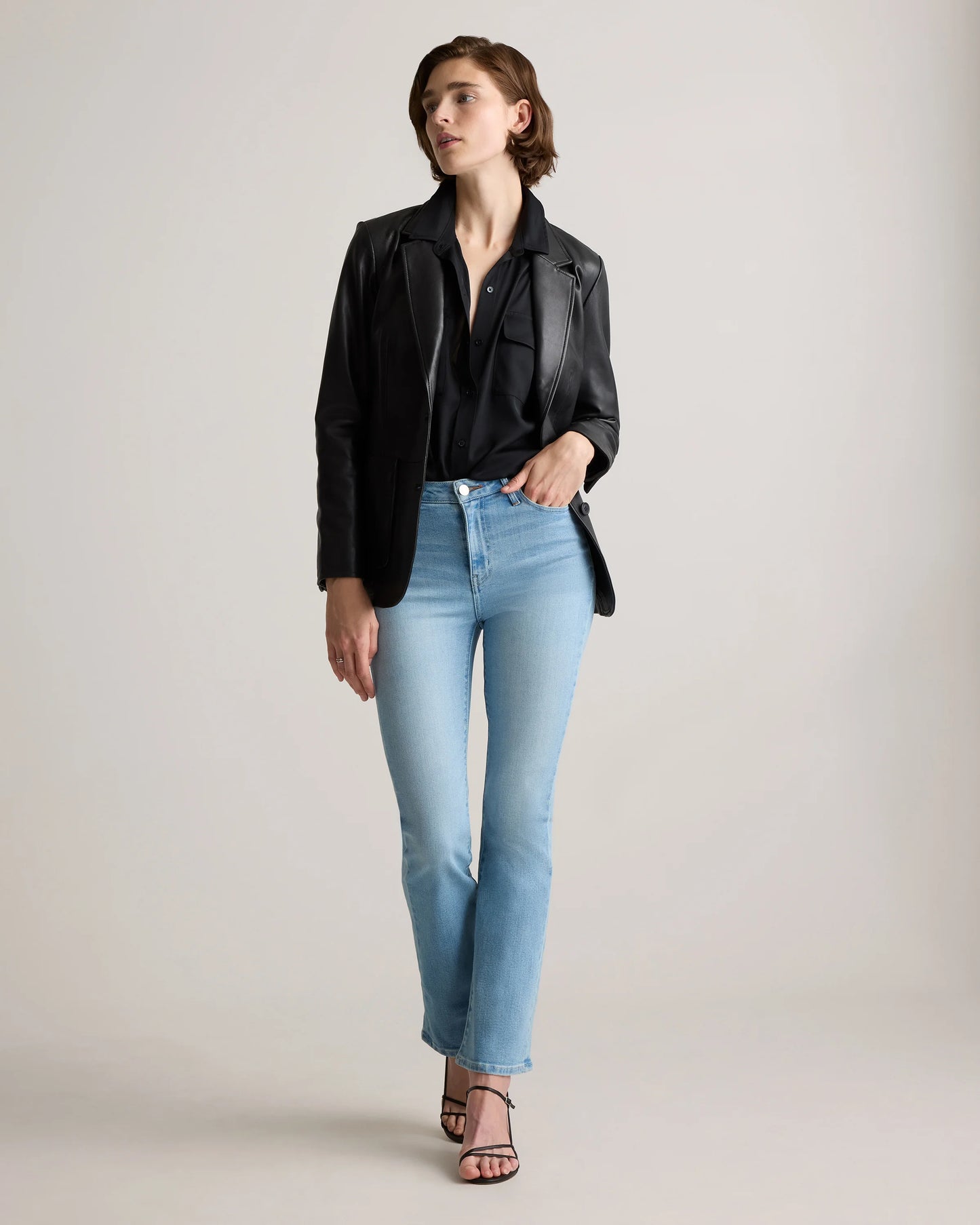 Bella Stretch Kick Flare Jeans - 24 / Deep Rinse