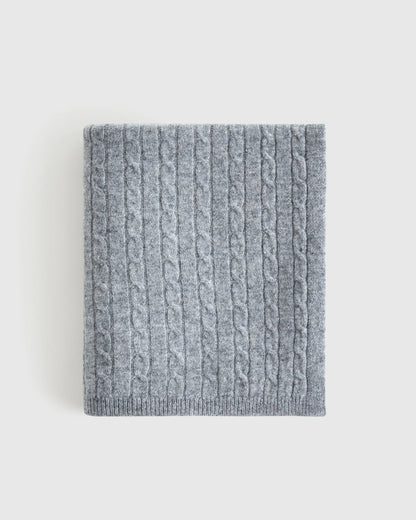 Mongolian Cashmere Cable Knit Baby Blanket - One Size / Teak