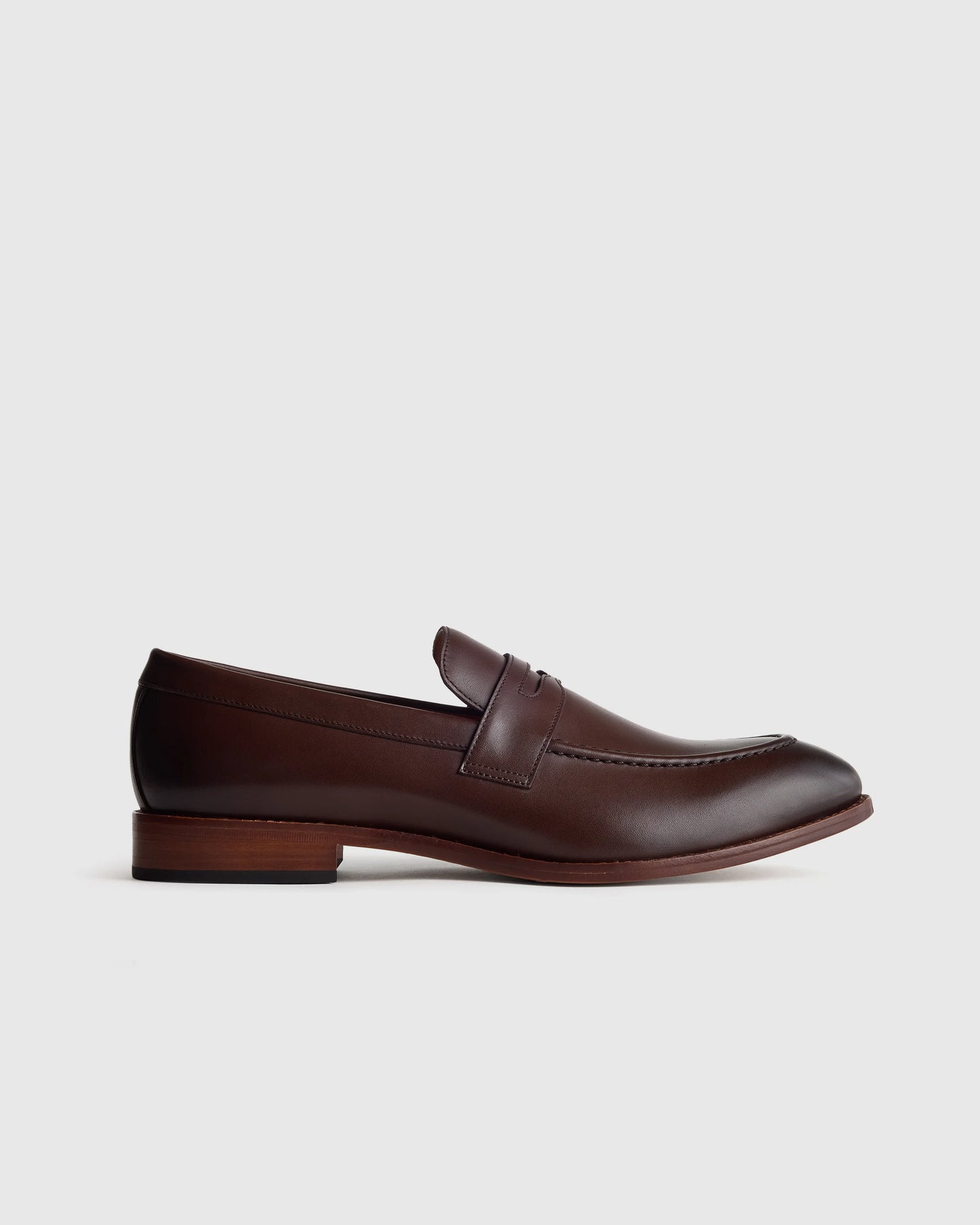 Calfskin Leather Penny Loafer - 7 / Brunette