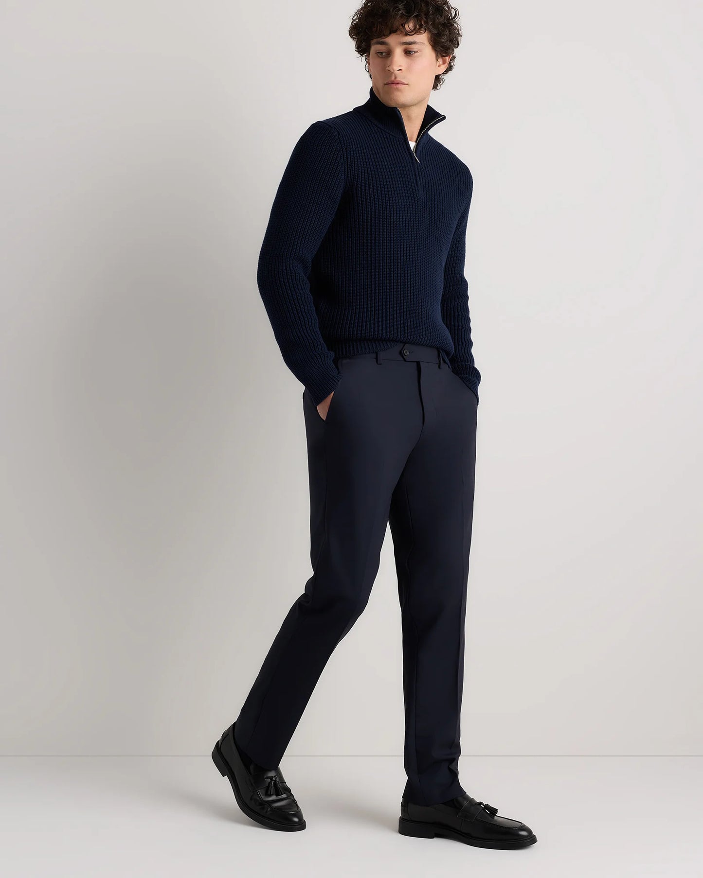 Stretch Wool Dress Pants - Straight - 30X30 / Black