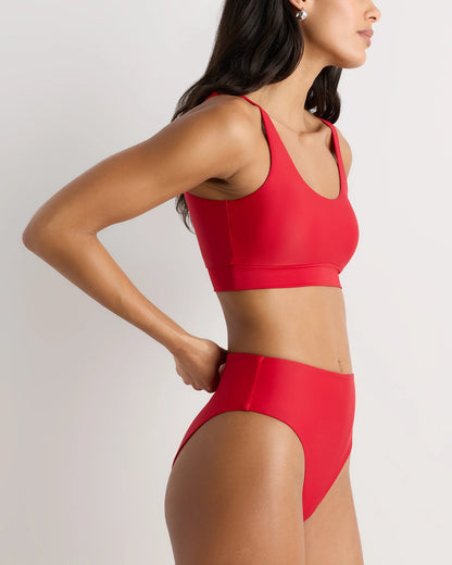 Italian High-Rise High-Leg Bikini Bottom - XS / Palm