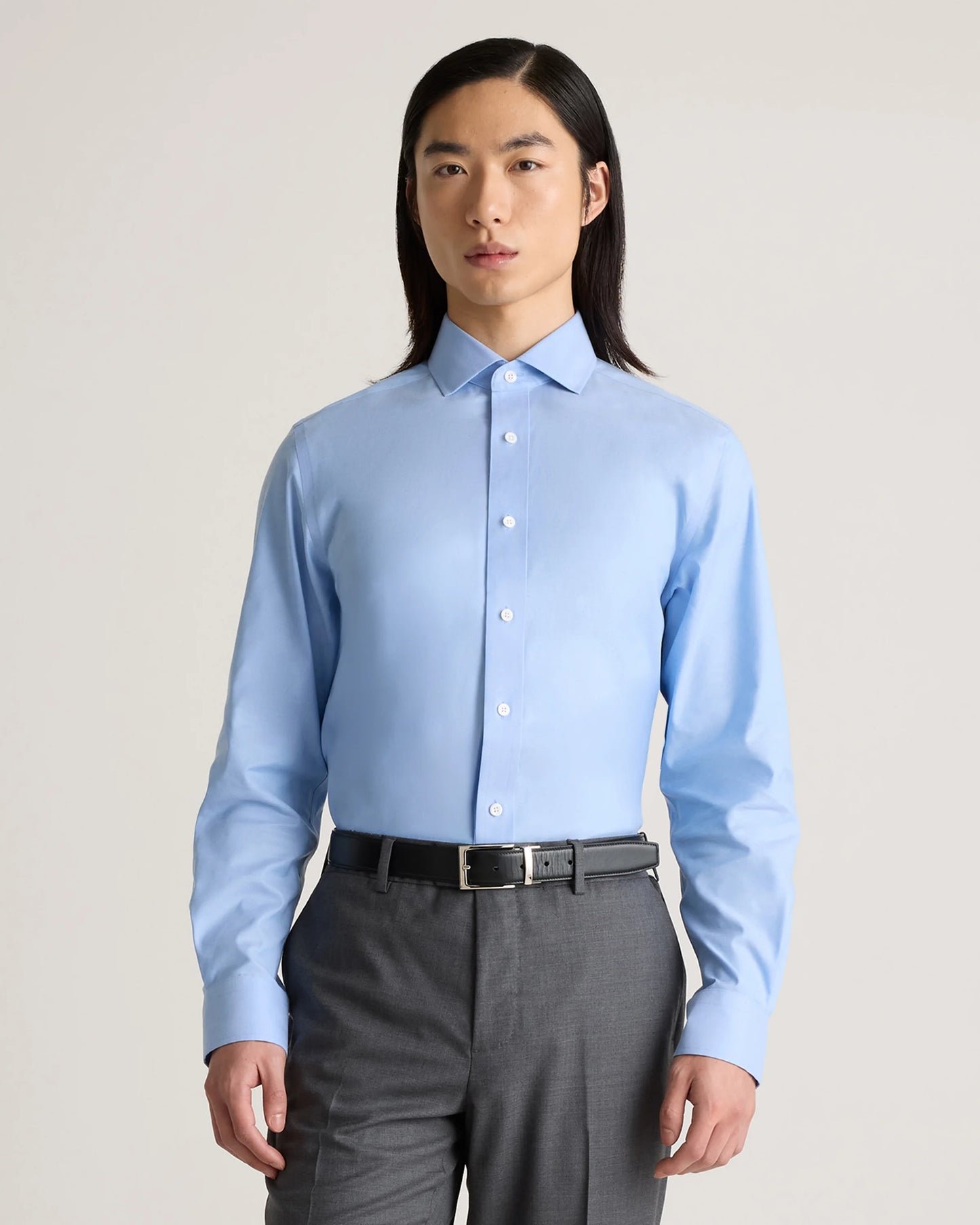 Organic Cotton Oxford Non-Iron Dress Shirt - S / Bold Black