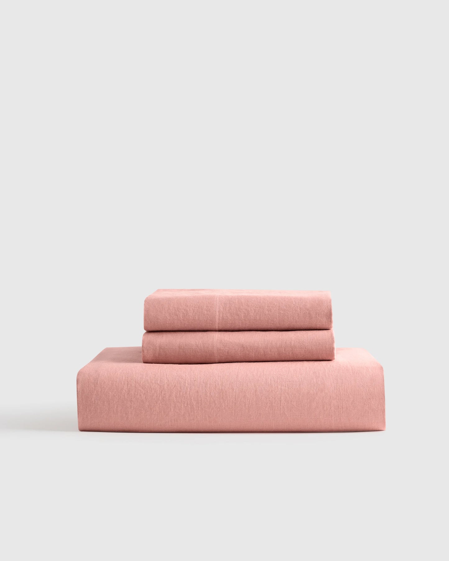 European Linen Fitted Sheet Set - Twin / Peach