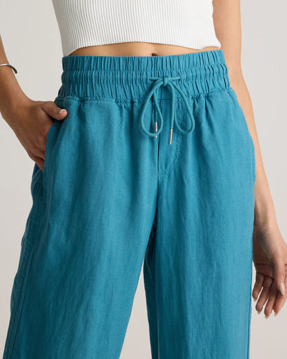 100% European Linen Wide Leg Pants - XS / Flax