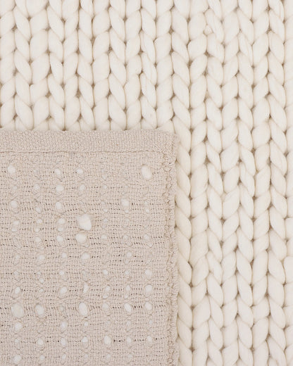 Chunky Hand Braided Wool Rug - 3' x 5' / Neutral