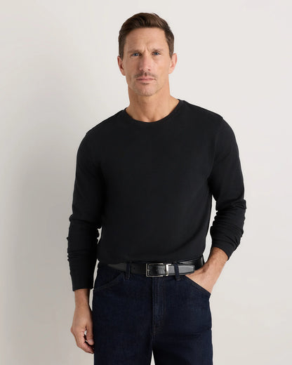100% Organic Cotton Slub Long Sleeve Tee - S / Classic White