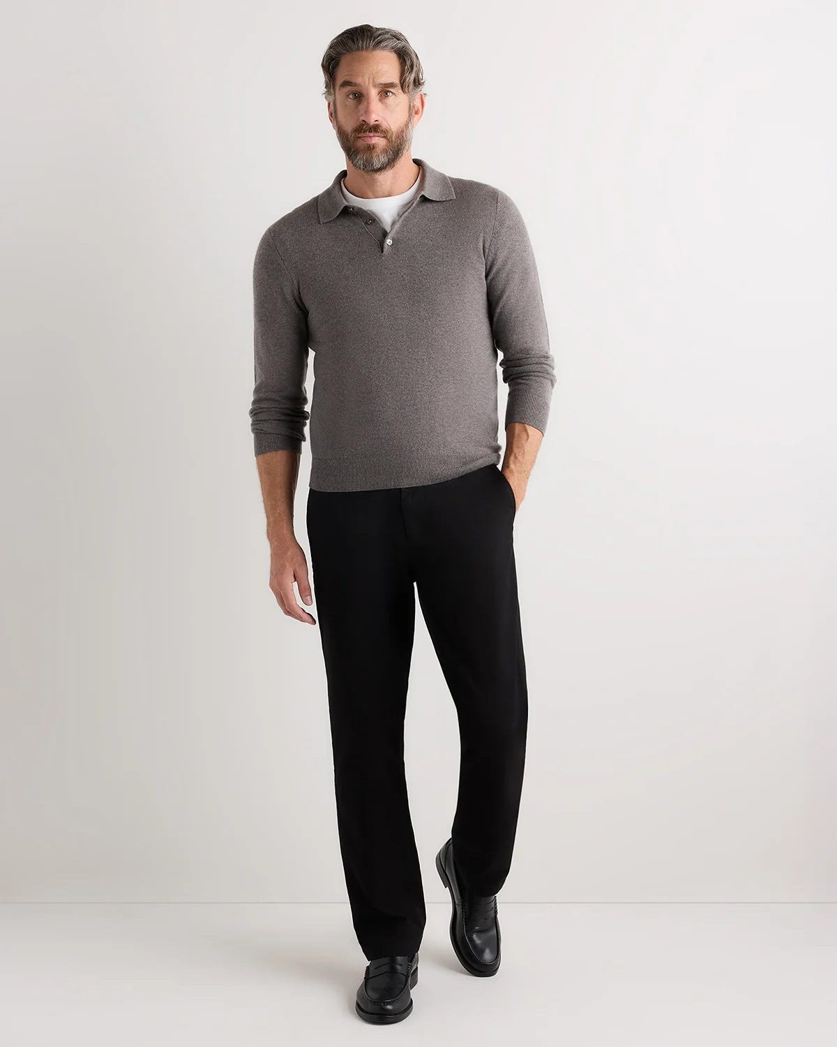 Mongolian Cashmere Polo Sweater - S / True Navy