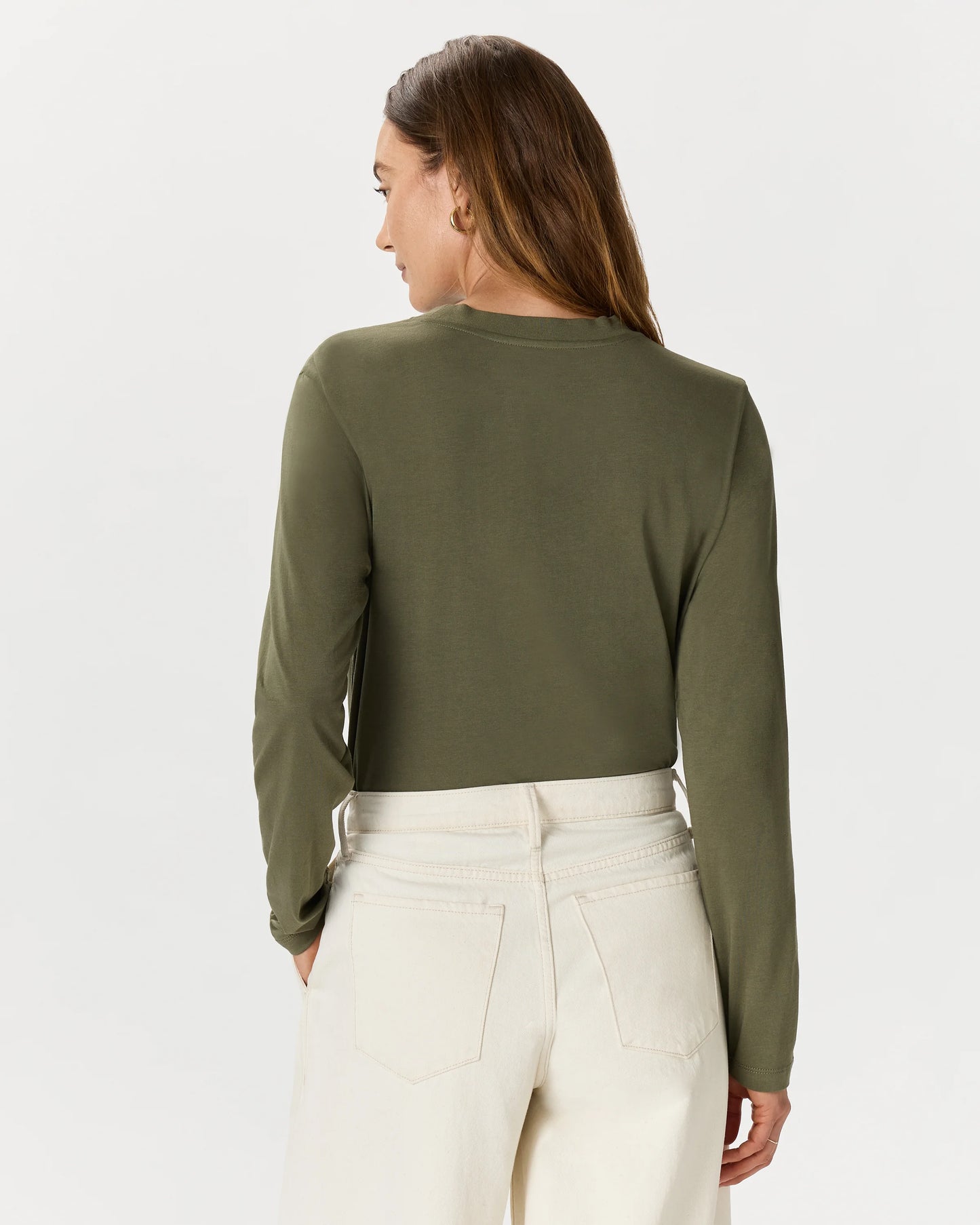 Cotton Modal Relaxed Long Sleeve Tee - XS / Black