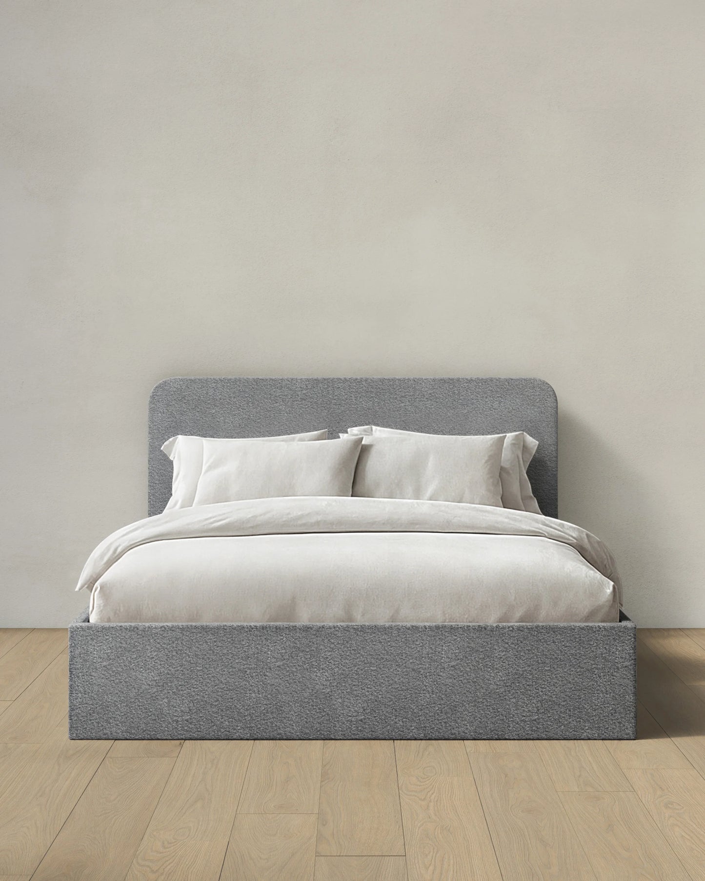 Plush Boucle Curved Bed - Full / Ivory