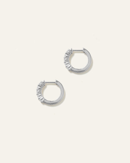 14K Gold Diamond Classic Huggie Hoops - One Size / Yellow Gold