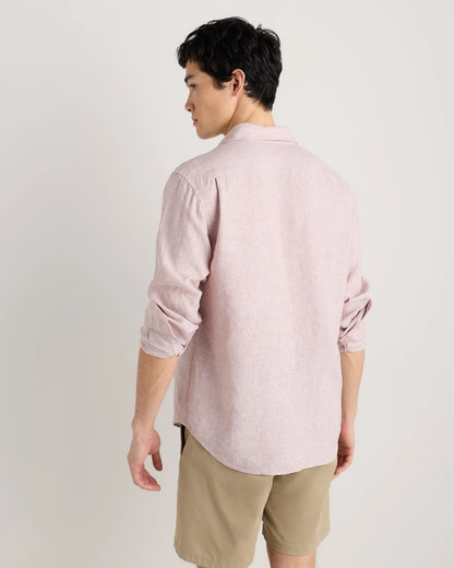 100% European Linen Relaxed Long Sleeve Shirt - XS / Flax
