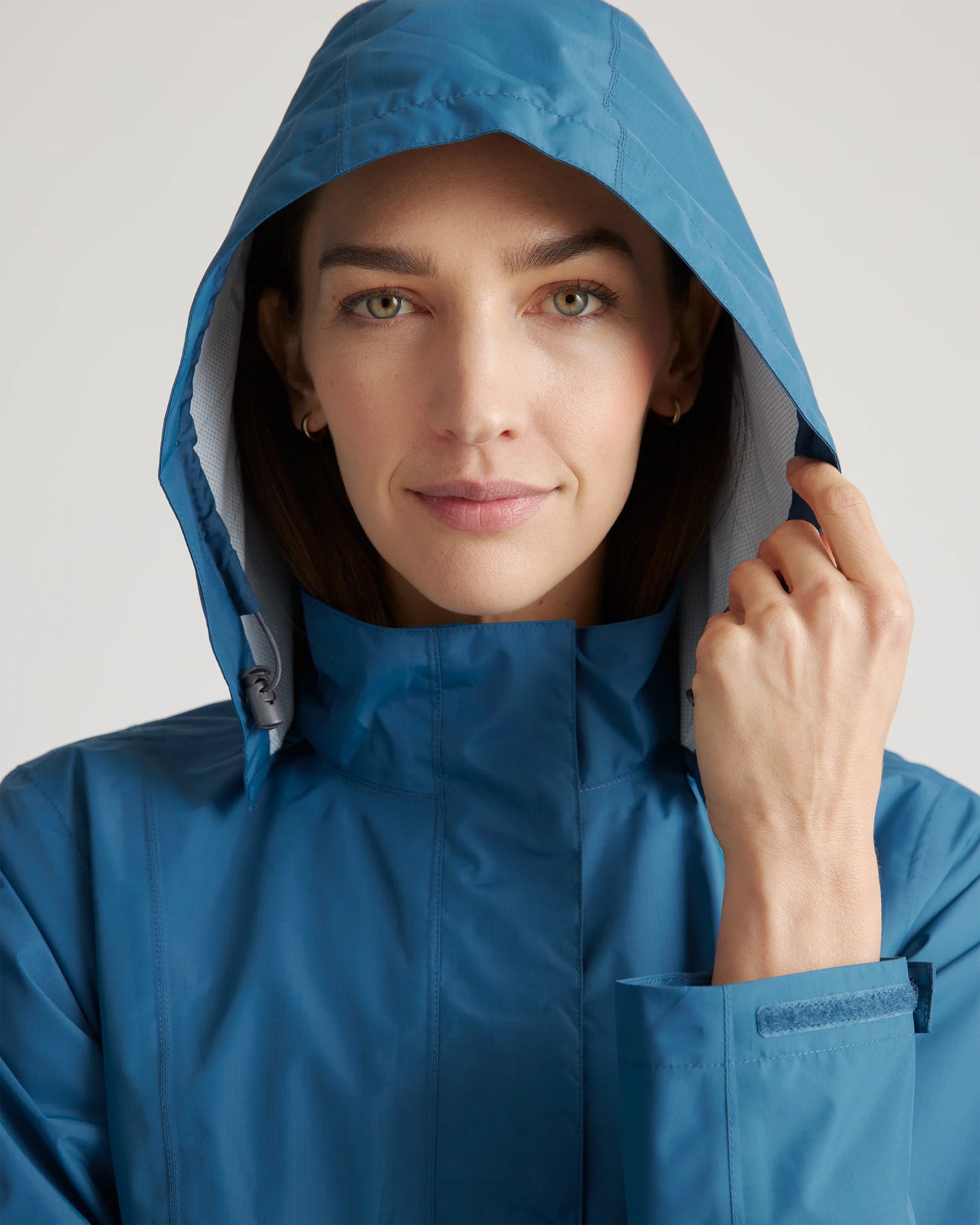 Weather Proof Long Rain Shell Jacket - XS / Ink Blue