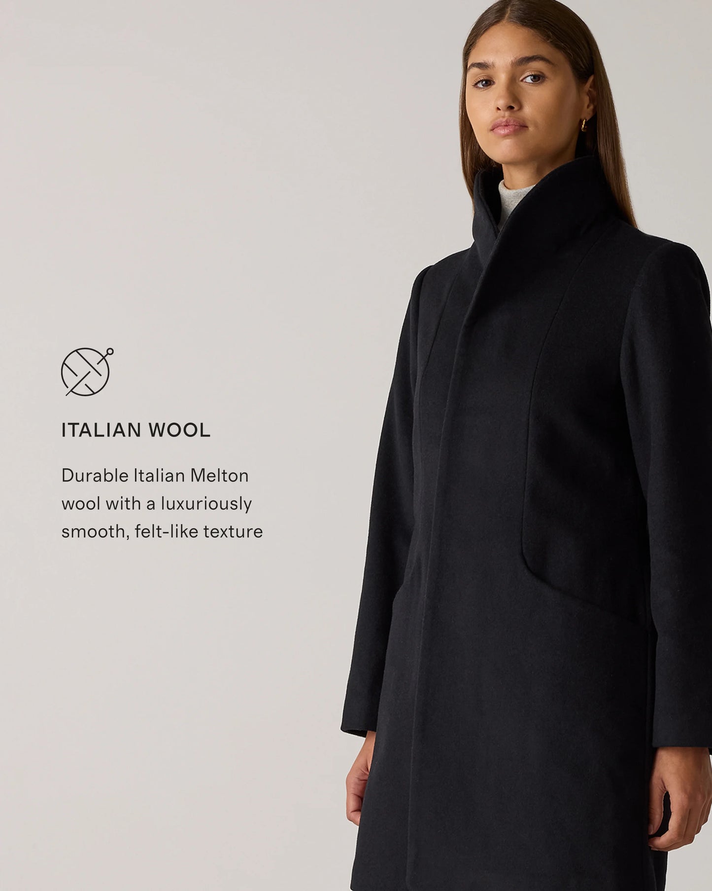 Italian Wool Cocoon Coat - XS / Black
