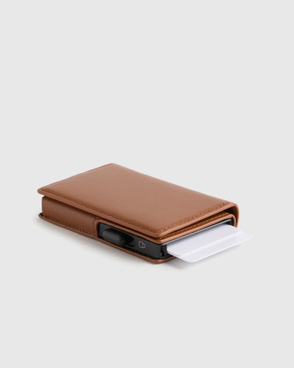 Italian Leather RFID Card Holder - One Size / Hickory