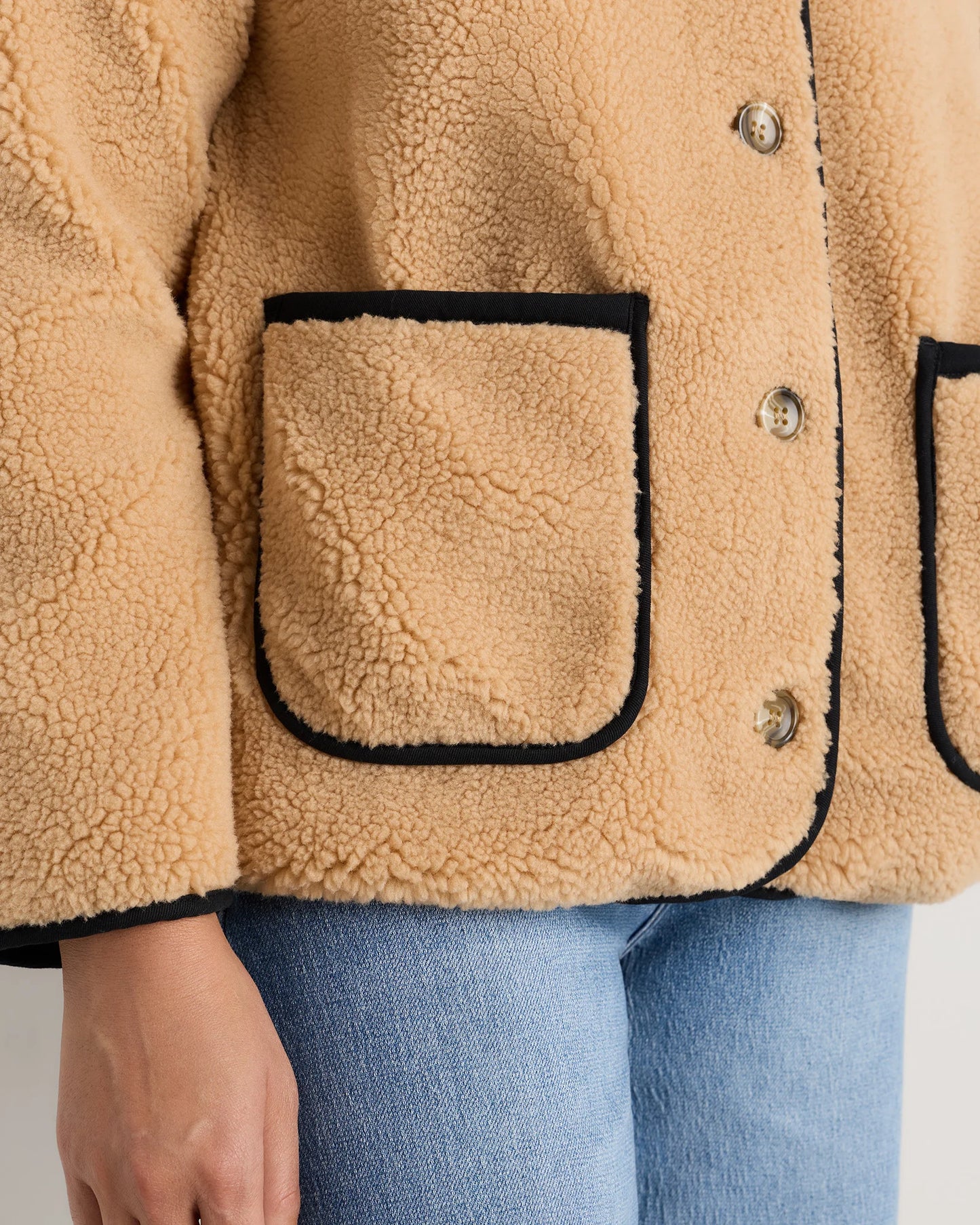 Sherpa Barn Jacket - XS / Camel/Black