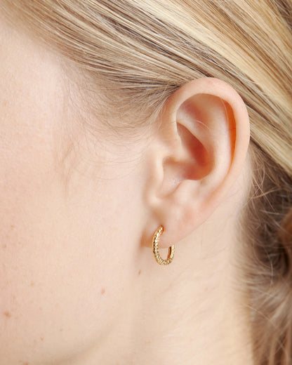 Hammered Nina Small Hoops - One Size / Gold Vermeil